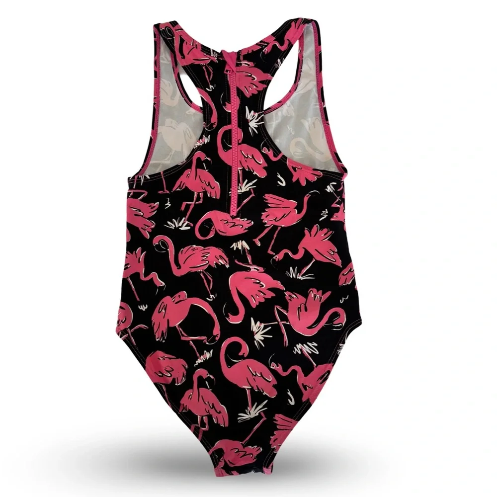Stella McCartney Kids One Piece‎ Swimsuit Flamingoes Back Zipper Pink Size 10